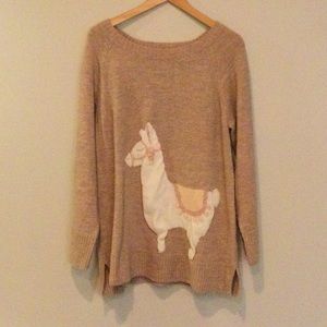 LC Lauren Conrad Mauve Llama Sweater, XL